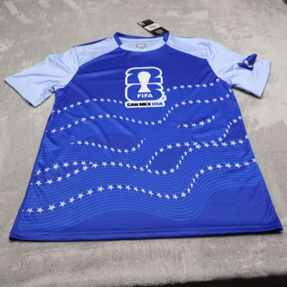 FIFA 2026 World Cup Shirt Mens Medium Blue CanMexUSA Football Fan Jersey $25 NEW